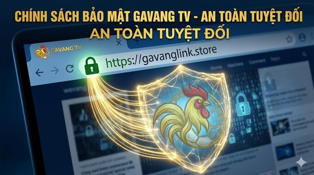 Biểu tượng ổ khóa SSL mã hóa dữ liệu trên trình duyệt, thể hiện cam kết bảo vệ thông tin cá nhân an toàn tuyệt đối tại trang web Gavang TV.