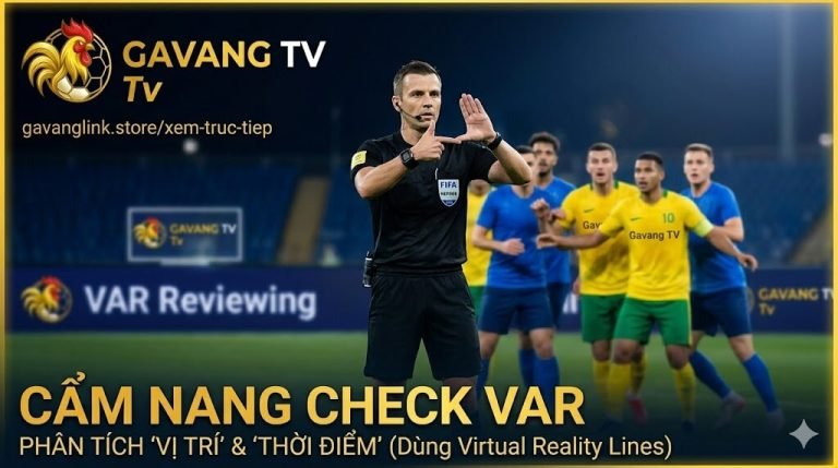 Trọng tài bóng đá ra ký hiệu hình chữ nhật để xem lại công nghệ VAR trên sân - Gavang TV.