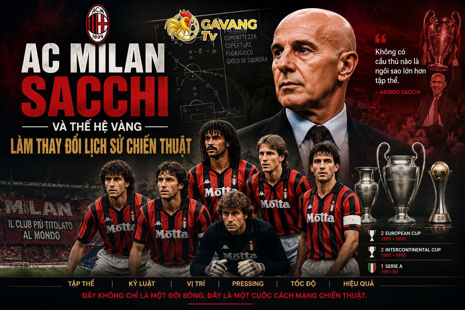 AC Milan Sacchi và thế hệ vàng làm thay đổi lịch sử chiến thuật
