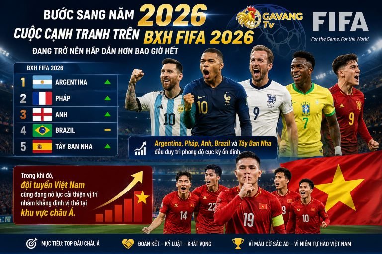 BXH FIFA 2026: Argentina tiếp tục dẫn đầu, Việt Nam chờ bứt phá
