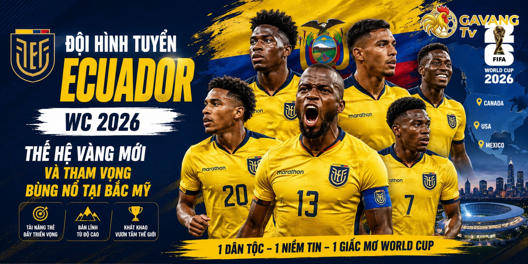 Đội hình tuyển Ecuador WC 2026: Thế hệ vàng mới và tham vọng bùng nổ tại Bắc Mỹ