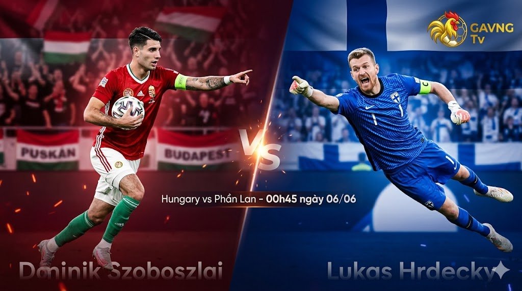 Anh doi dau giua Dominik Szoboszlai Hungary va Lukas Hradecky Phan Lan tren anh dai dien Gavang TV