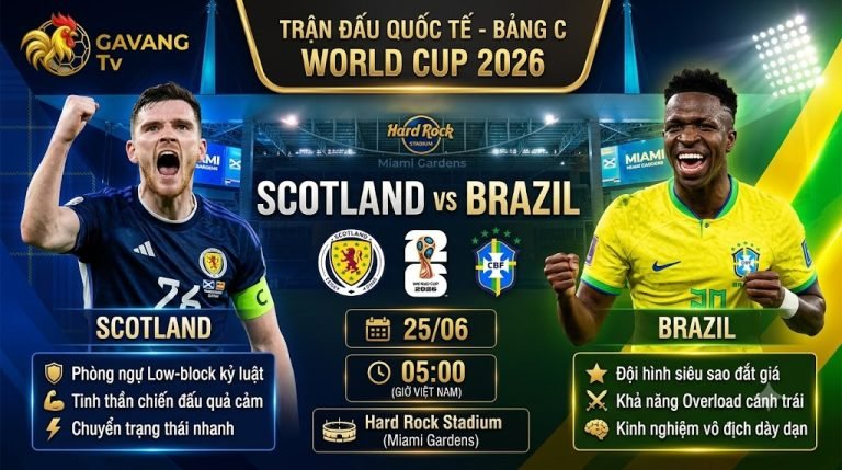 Nhận định trận đấu Scotland vs Brazil lượt cuối bảng C World Cup 2026.