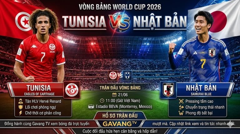Nhận định bóng đá trận Tunisia vs Nhật Bản tại bảng F World Cup 2026 - Gavang TV.