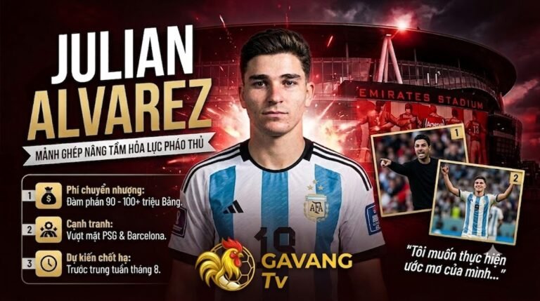 Julian Alvarez gia nhập Arsenal trong kỳ chuyển nhượng hè 2026 tại Gavang TV